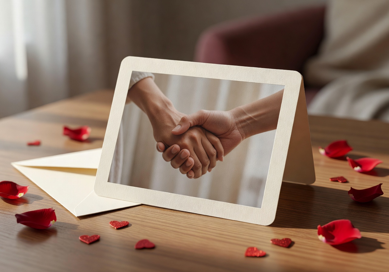 Personalized Love Card with custom handwritten message and floral design